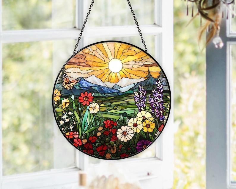 Wildflowers Stained  Stained Glass Suncatcher