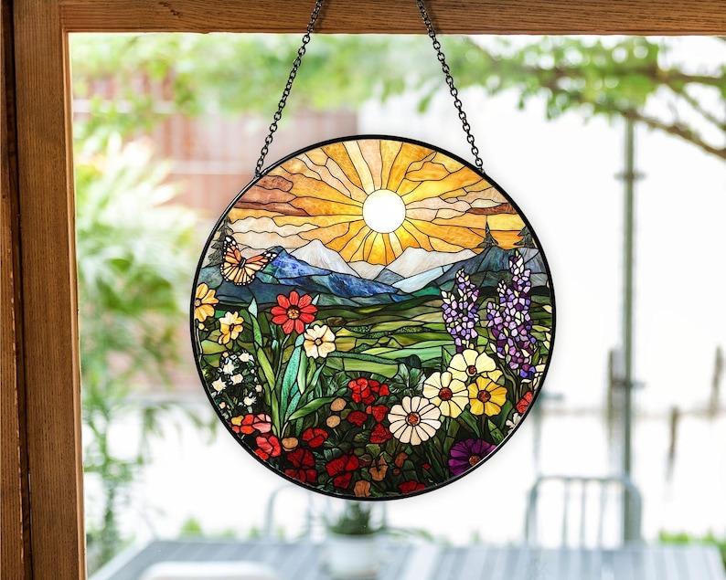 Wildflowers Stained  Stained Glass Suncatcher