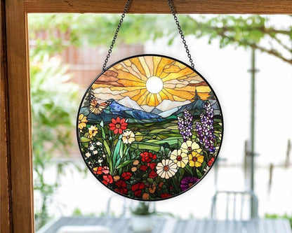 Wildflowers Stained  Stained Glass Suncatcher