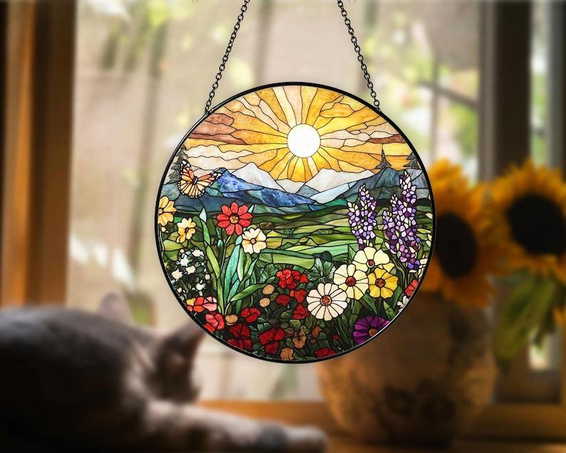 Wildflowers Stained  Stained Glass Suncatcher