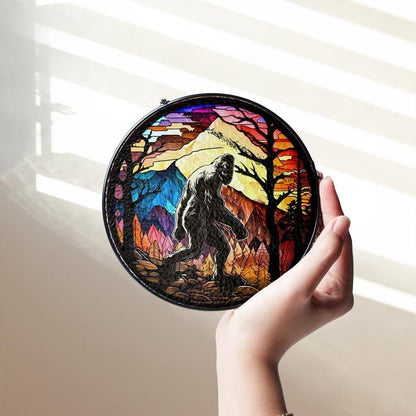 Mythology Sasquatch Stained Glass Suncatcher