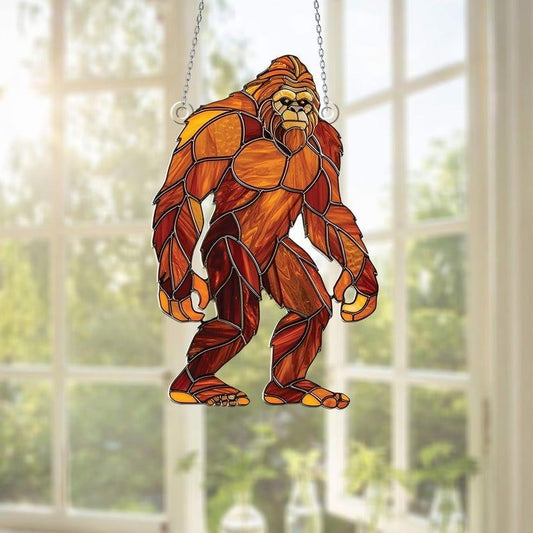 Bigfoot Stained Glass Suncatcher