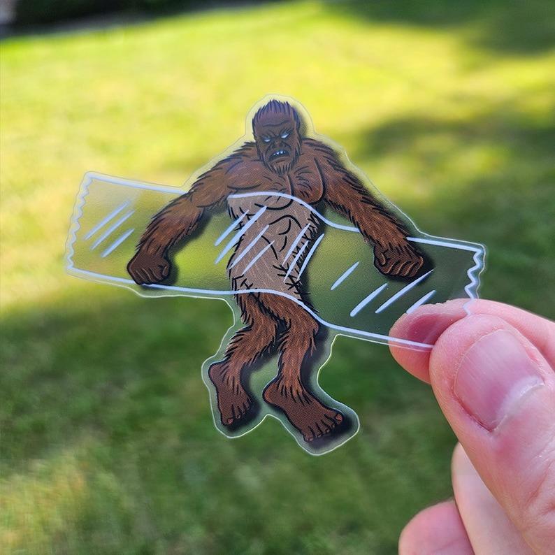 Bigfoot Caught On Tape Clear Stickers