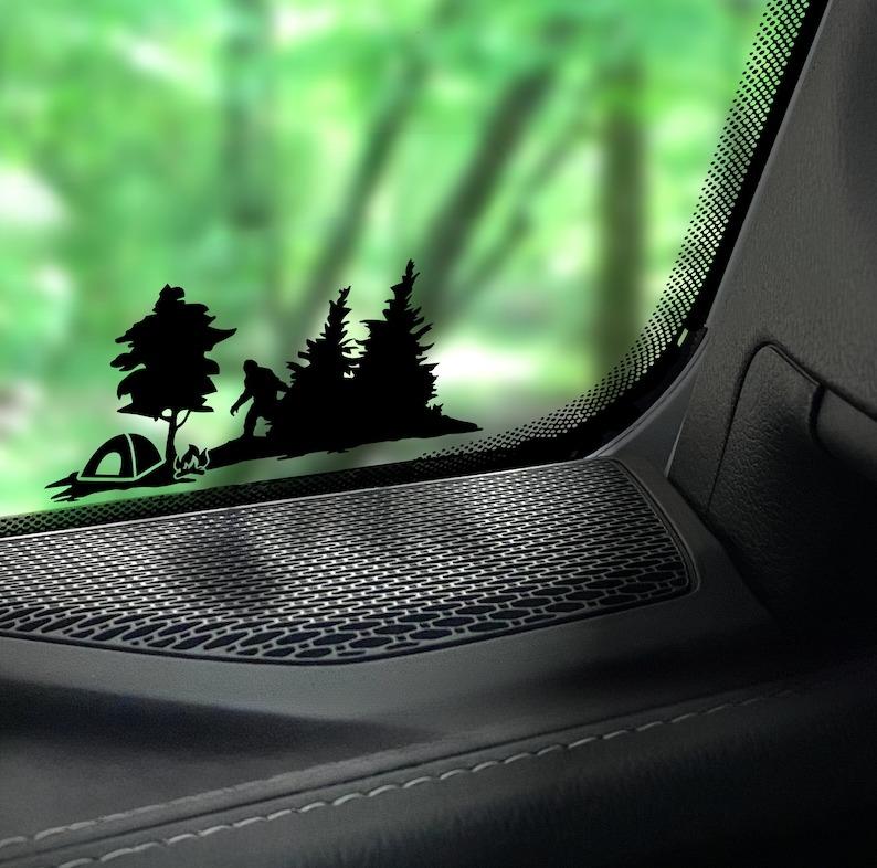 Peeking Bigfoot Windshield Stickers