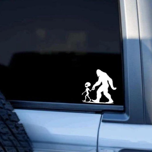 Bigfoot and Alien Sticker