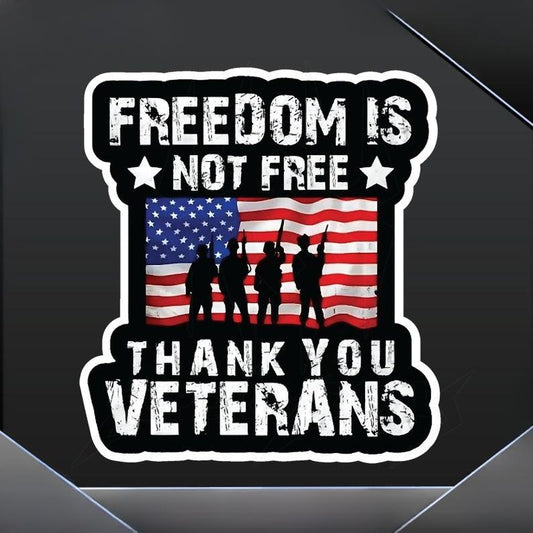 Patriotic Freedom Is Not Free Thank You Sticker