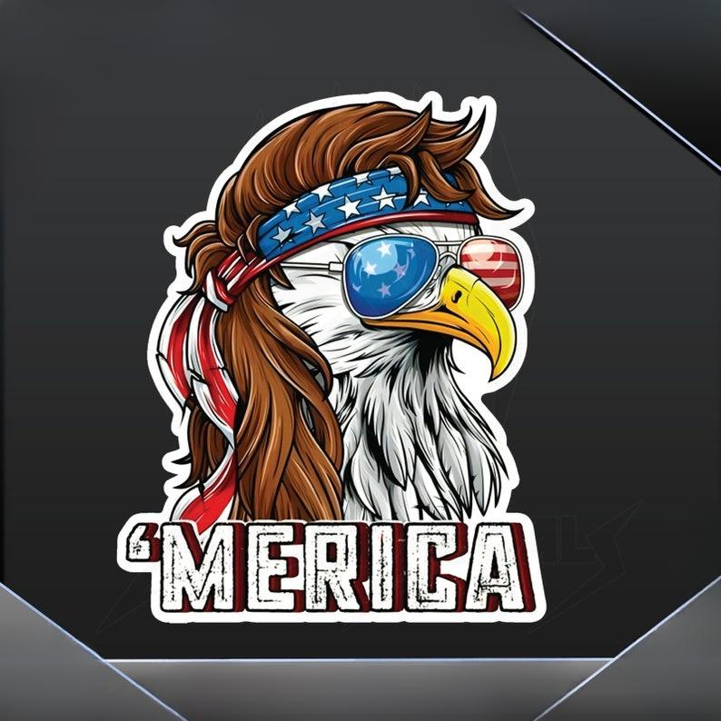 Patriotic American Eagle USA Flag Sticker