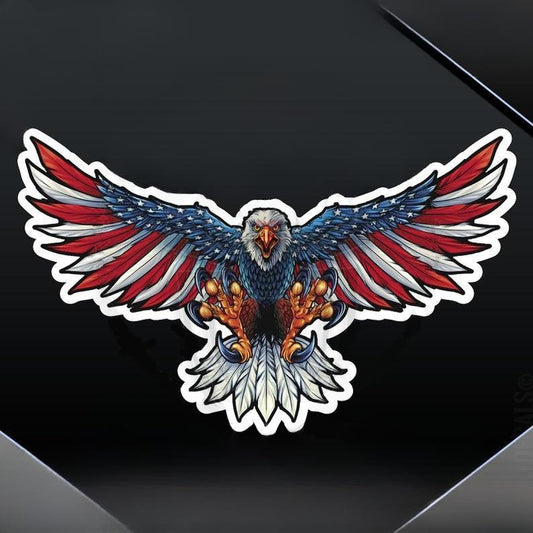 Eagle Flying USA American Flag Sticker