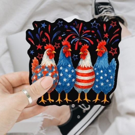 Patriotic USA Chicken Sticker