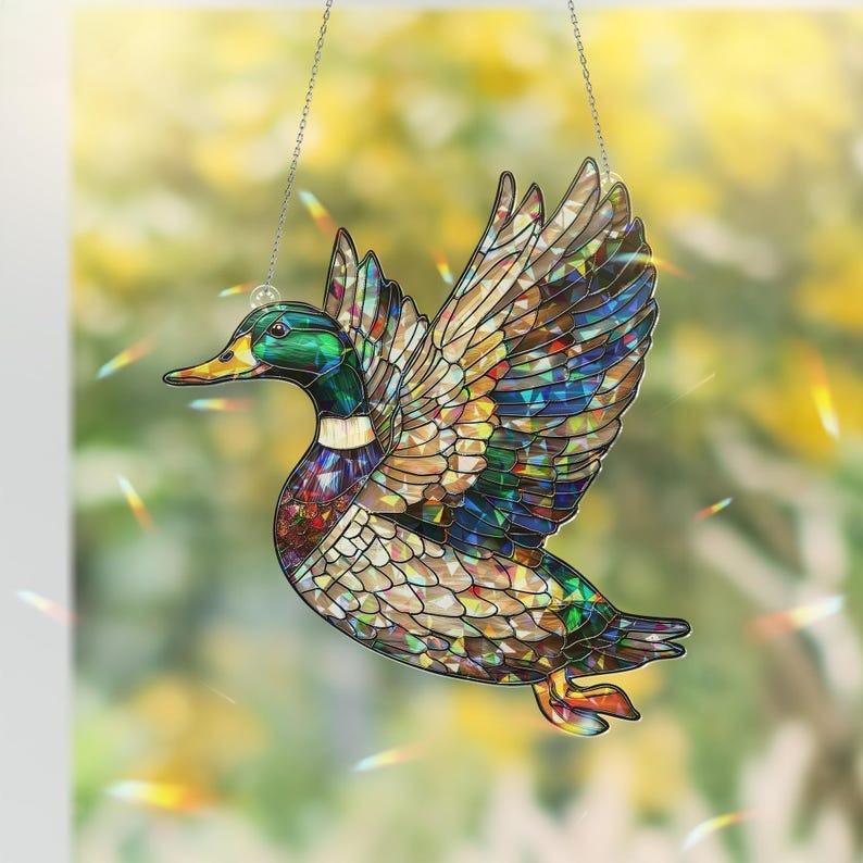 Flying Mallard Duck Acrylic Window