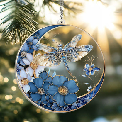 Dragonfly Memory Moon Acrylic Suncatcher, Acrylic Suncatcher Window