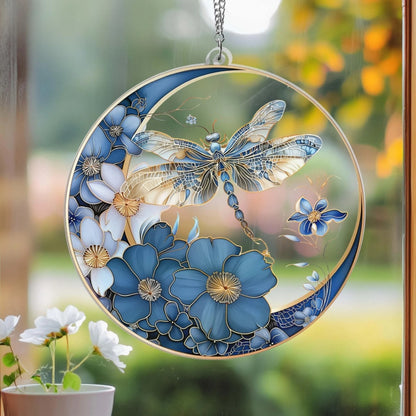 Dragonfly Memory Moon Acrylic Suncatcher, Acrylic Suncatcher Window