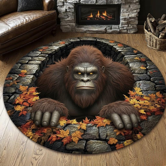 Bigfoot Dungeon Escape Quilted Round Mat