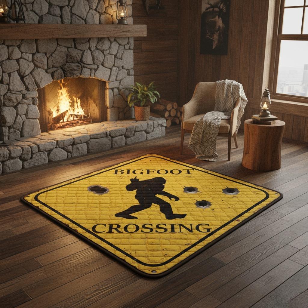 Bigfoot Crossing Quilted Square Mat