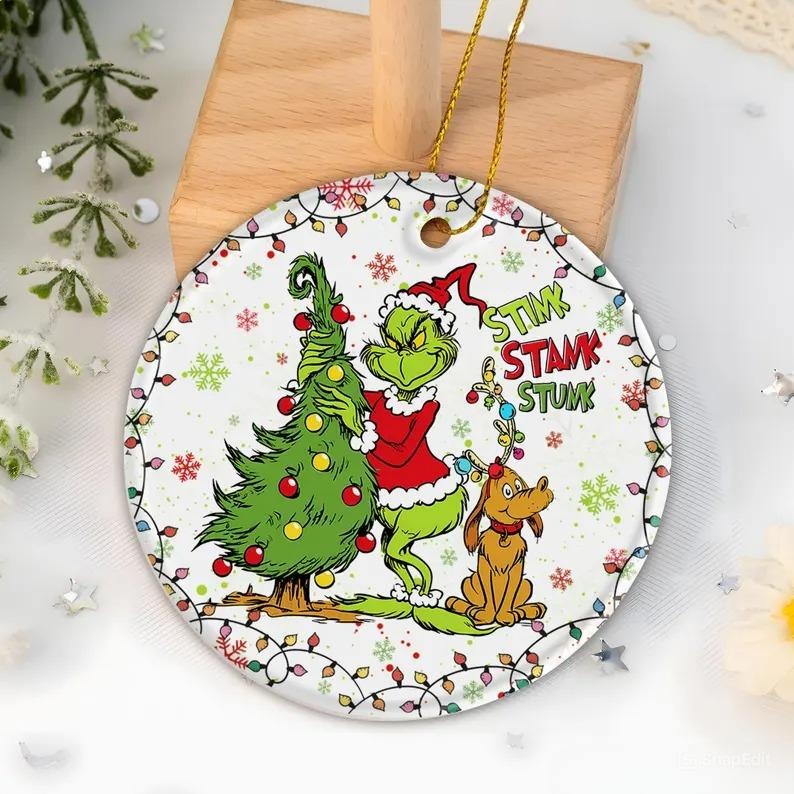 Stink, Stank, Stunk – Funny Christmas Ceramic Ornament