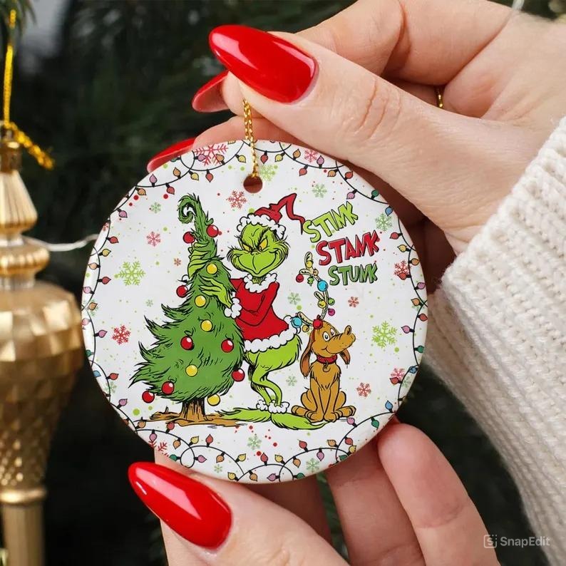 Stink, Stank, Stunk – Funny Christmas Ceramic Ornament