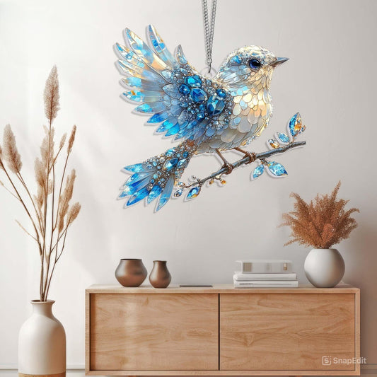 Blue Bird Acrylic Window, Acrylic Window Hanging