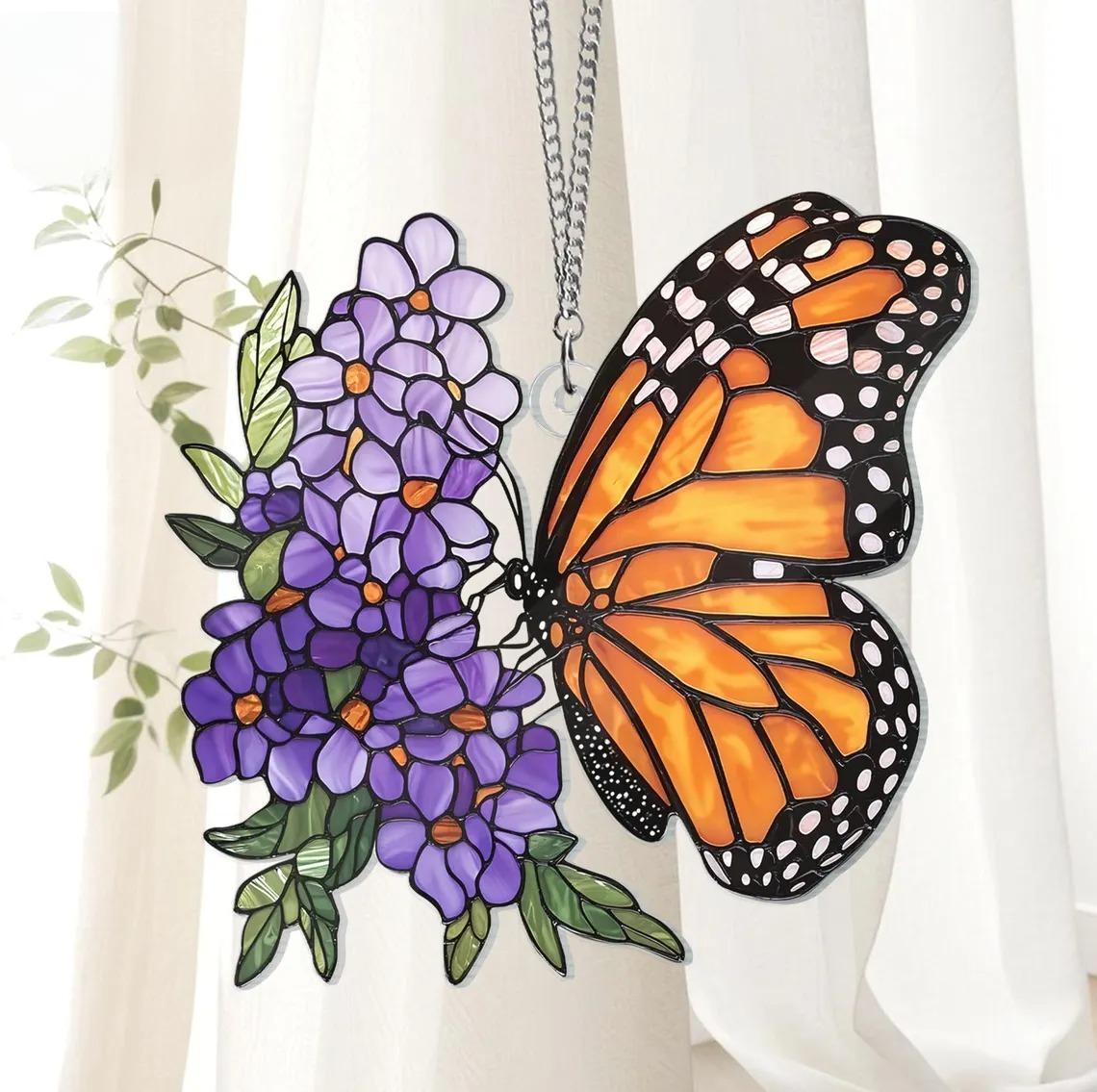 Monarch Butterfly Acrylic Window, Acrylic Window Hanging