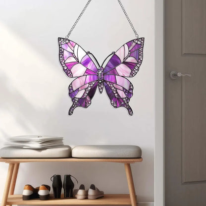 Purple Butterfly Acrylic Window, Acrylic Window Hanging