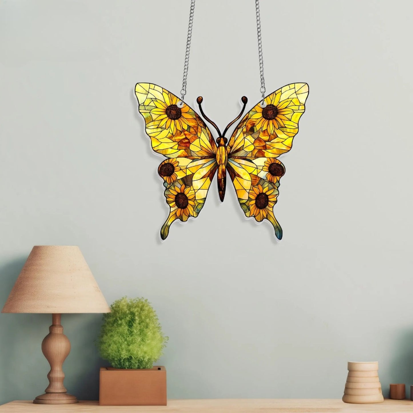 Butterfly Memorial Acrylic Window, Acrylic Window Hanging