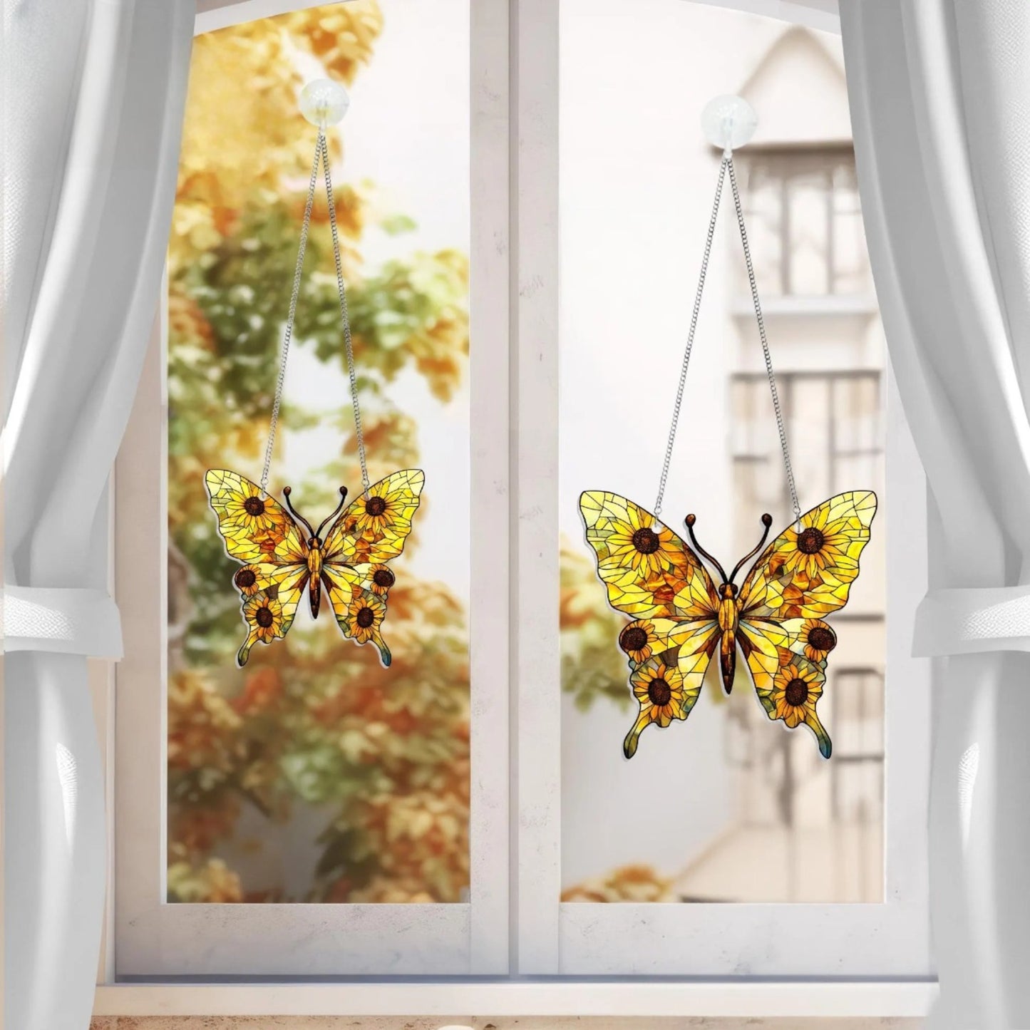 Butterfly Memorial Acrylic Window, Acrylic Window Hanging