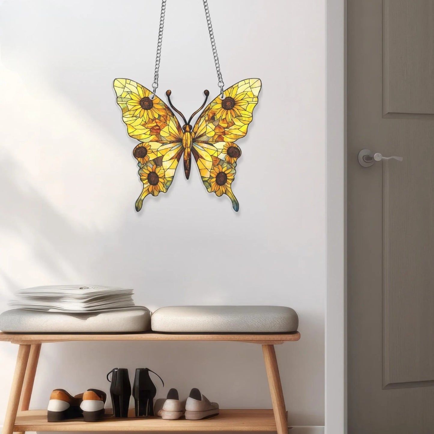 Butterfly Memorial Acrylic Window, Acrylic Window Hanging
