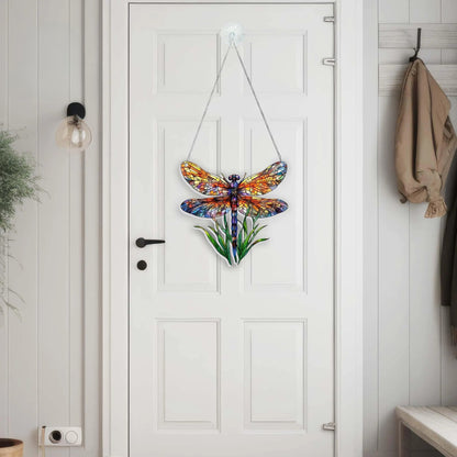 Dragonfly Acrylic Suncatcher, Colorful Dragonfly Window Hanging