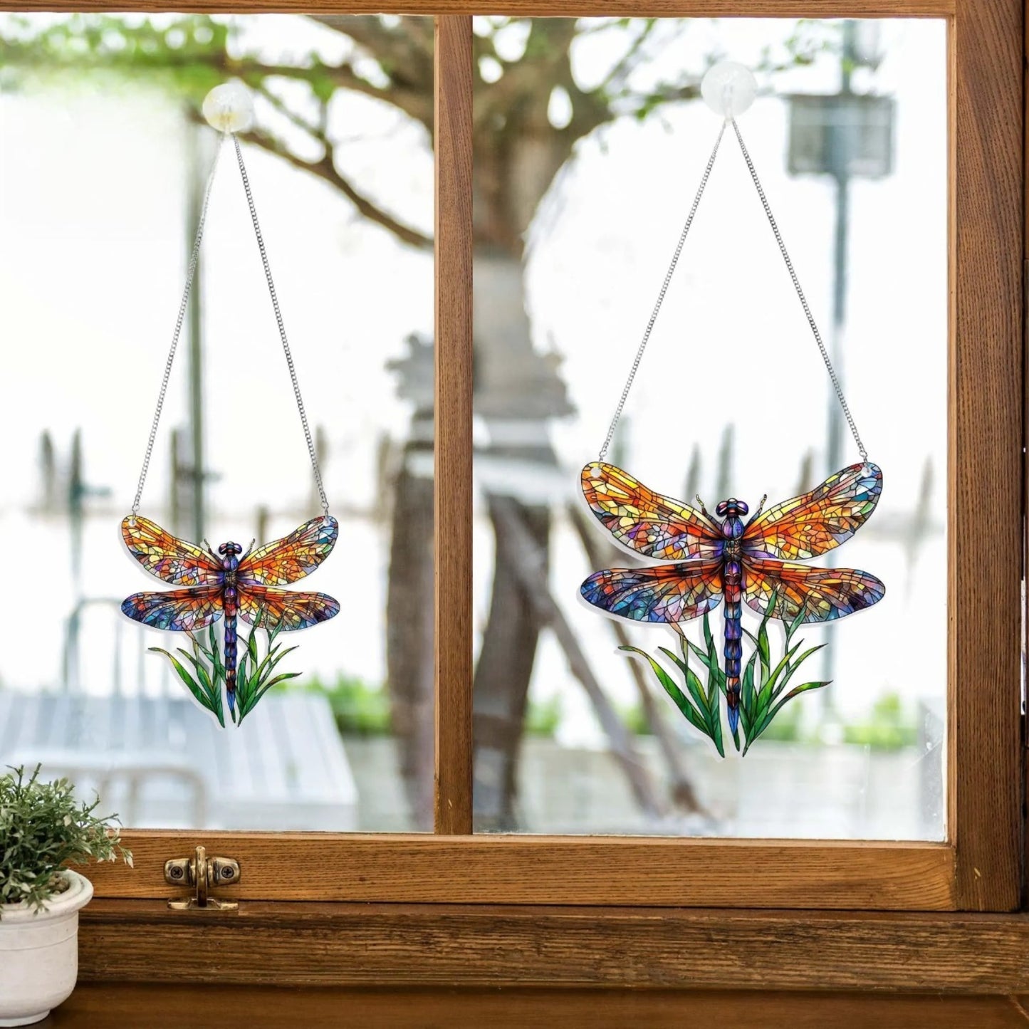 Dragonfly Acrylic Suncatcher, Colorful Dragonfly Window Hanging