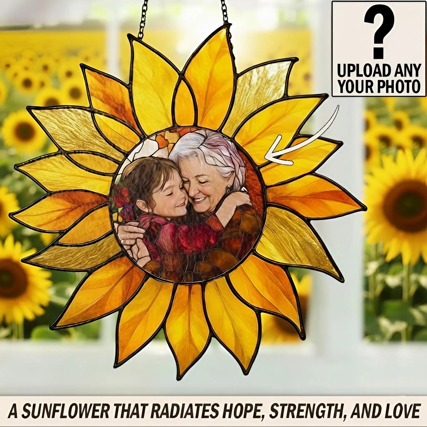 Bloom of Hope – Personalized Sunflower Stained Glass