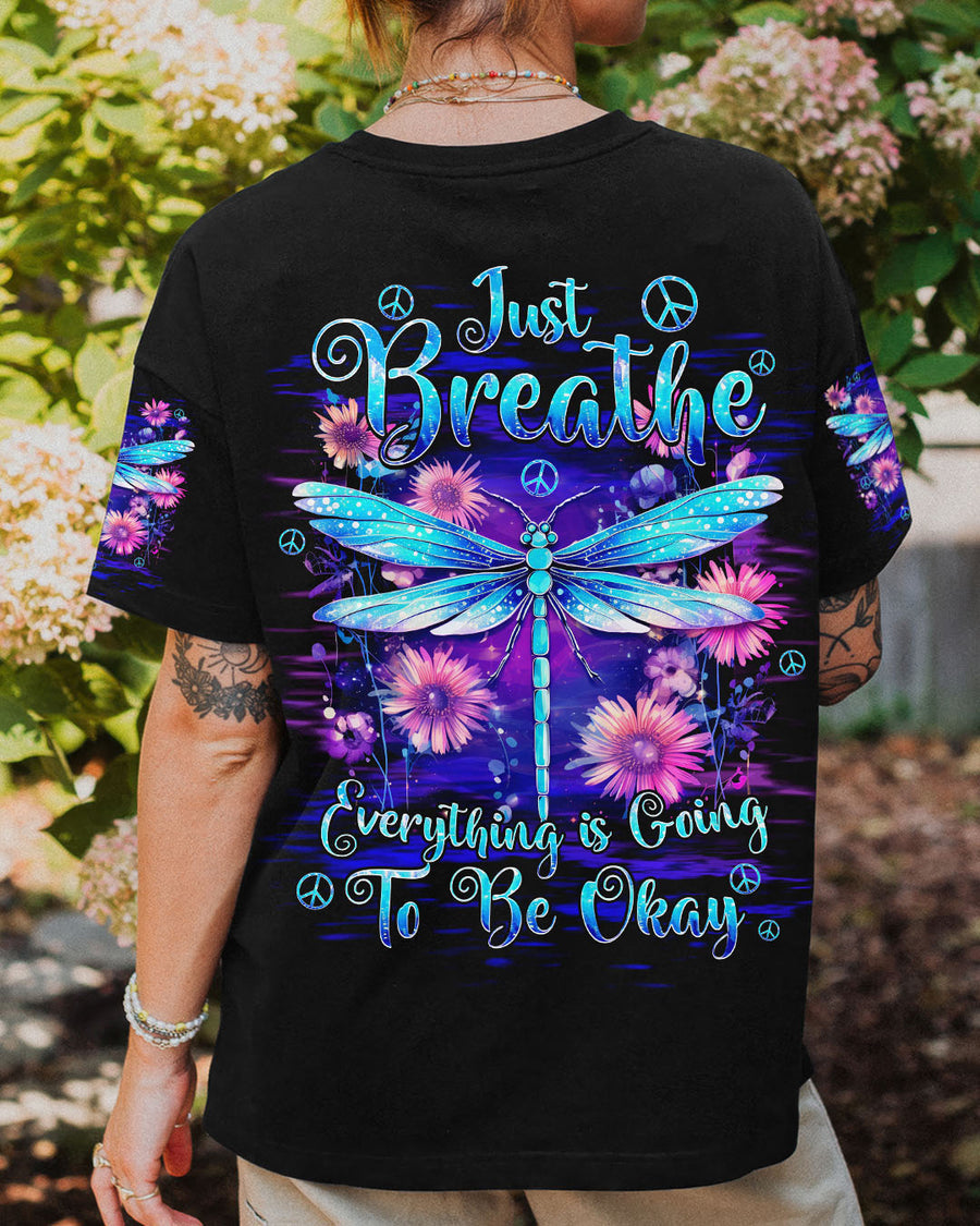 JUST BREATHE DRAGONFLY ALL OVER PRINT