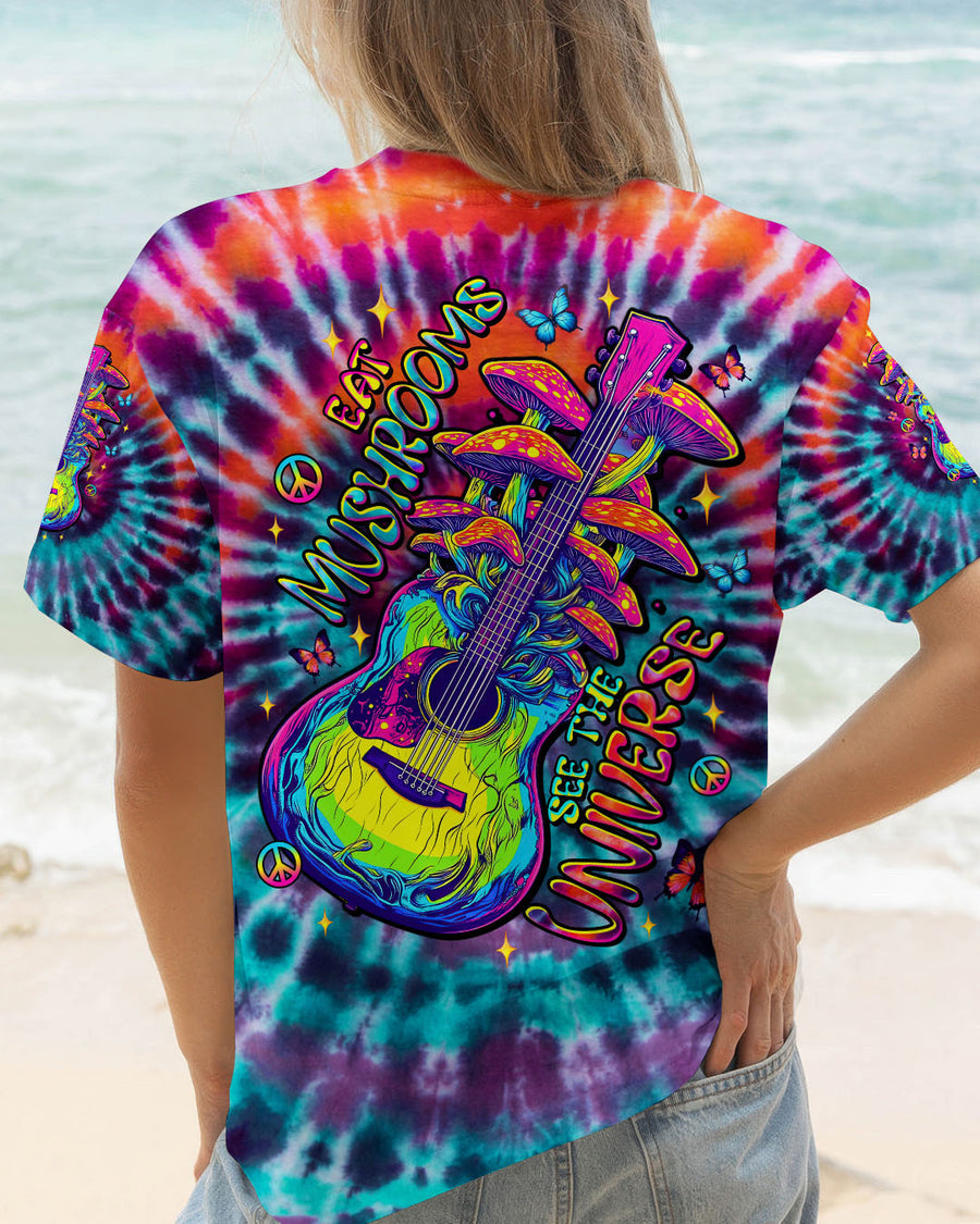 EAT MUSHROOMS SEE THE UNIVERSE GUITAR TIE DYE ALL OVER PRINT