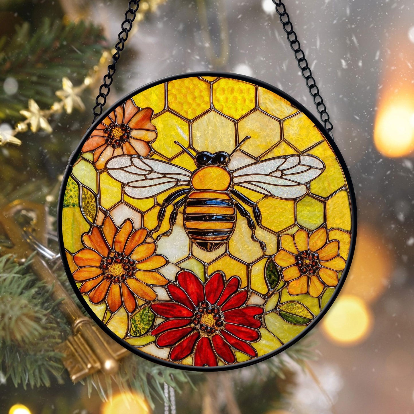 Bee Stain Glass - Window Hanging Suncatcher
