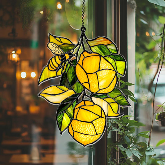 Lemon and Bee Acrylic Window Hanging Decoration