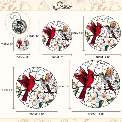 Cardinal Stained Glass Suncatcher