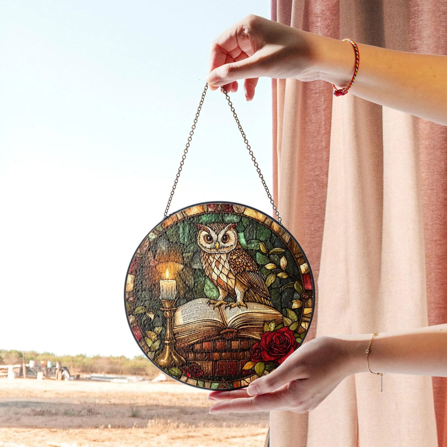 Owl Stained Glass Suncatcher