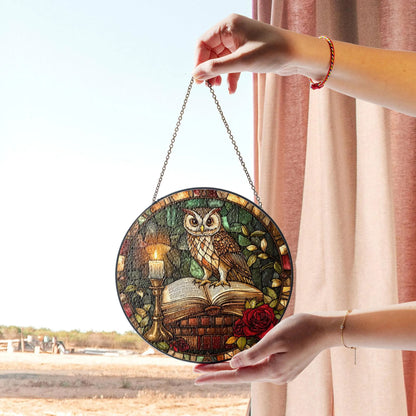 Owl Stained Glass Suncatcher