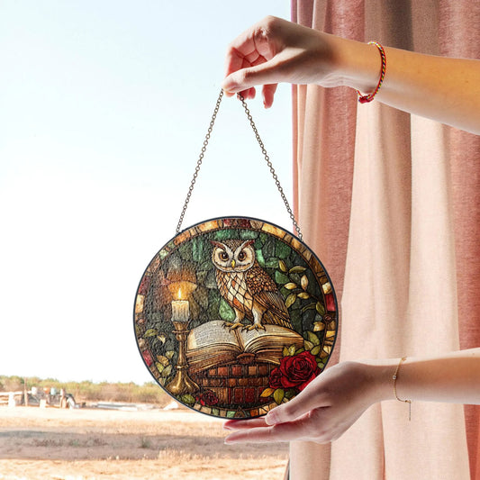 Owl Stained Glass Suncatcher
