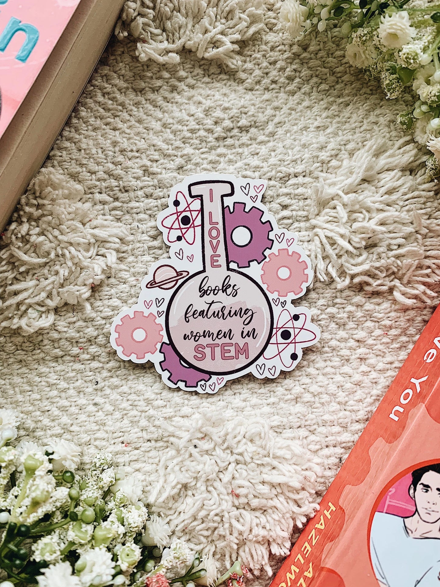I Love Books Featuring Women in STEM Sticker Decal