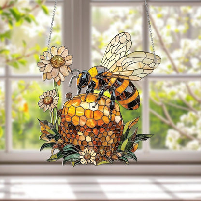 Bee Hive Acrylic Window Hanging