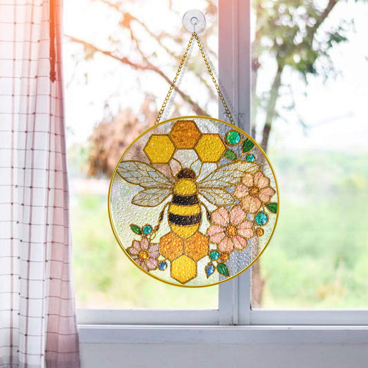 Bee Stain Glass - Window Hanging Suncatcher