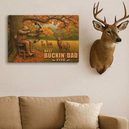Hunting Dad Print Metal Sign - Personalized Gifts For Father