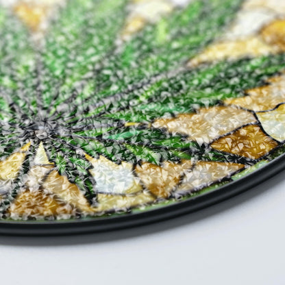 Weed Leaf Stained Glass Suncatcher