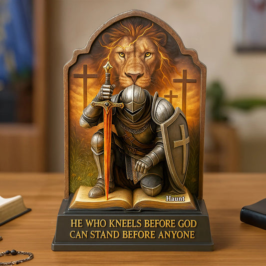 The Man Kneels Before God Acrylic Plaque - Personalized Gifts For Jesus