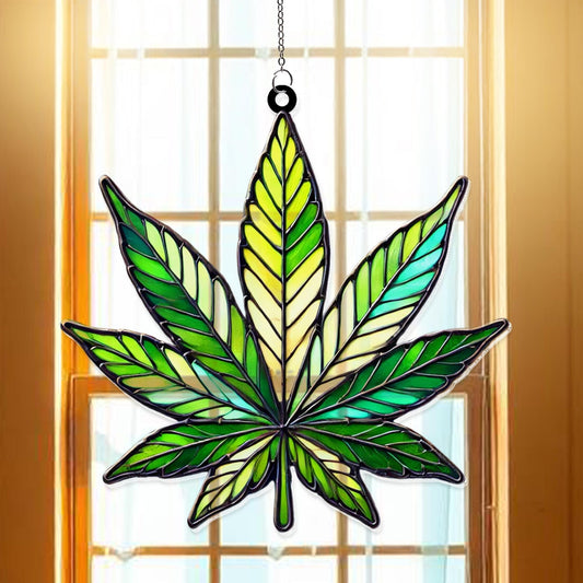 Weed Leaf Acrylic Window, Suncatcher