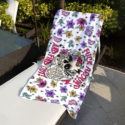 Fuck Around And Find Out - Personalized Skull Quick-dry Beach Towel/Bath Towel