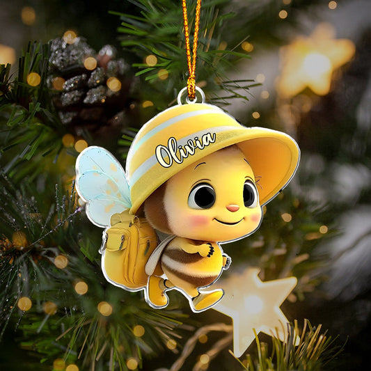 Cute Baby Bee - Personalized Bee Custom Shaped Ornament
