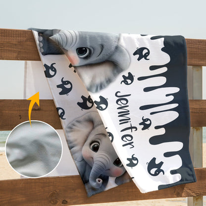 Cute Elephant Beach Towel - Personalized Skull Quick-dry Beach Towel/Bath Towel