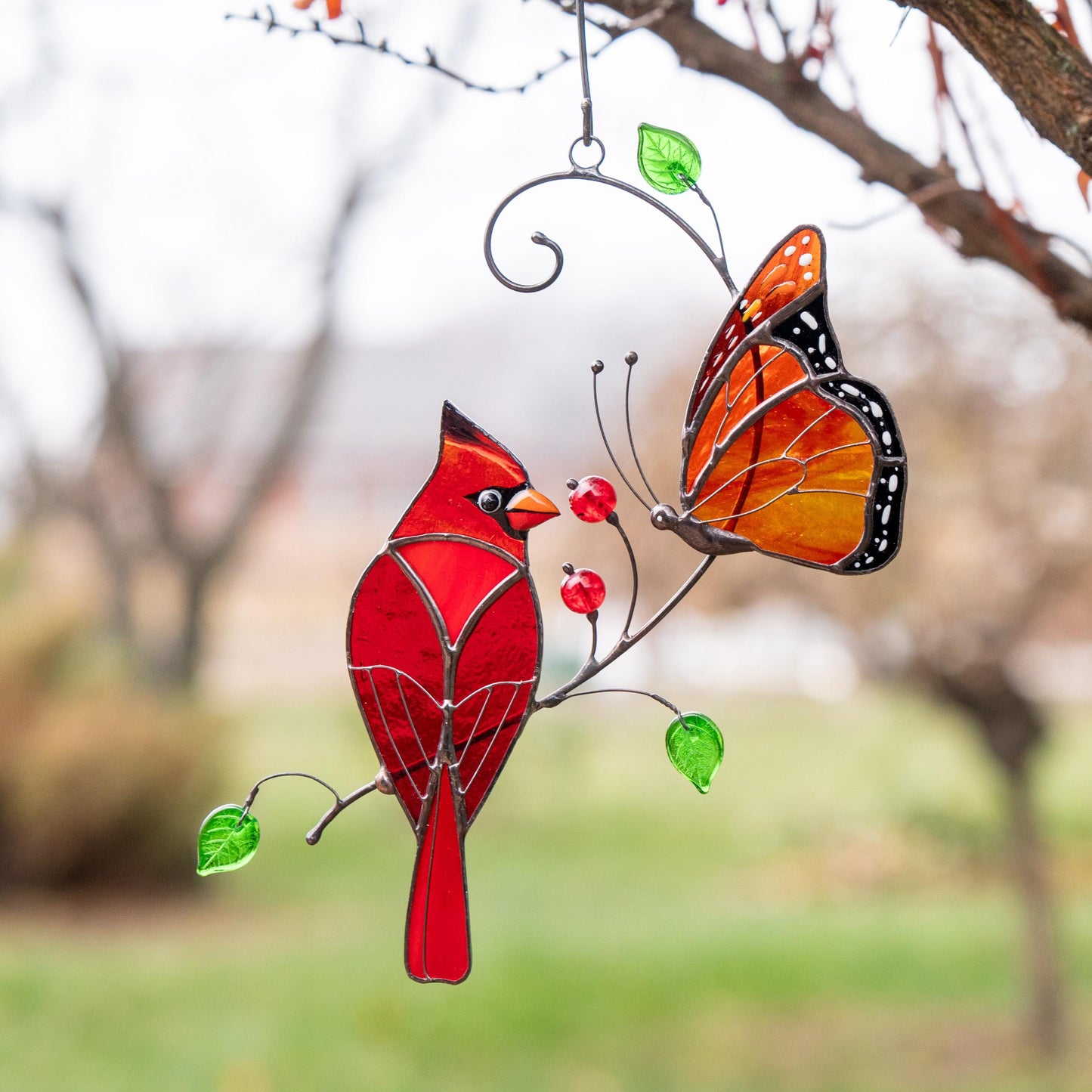 Cardinal  Acrylic Window Hangings Decor