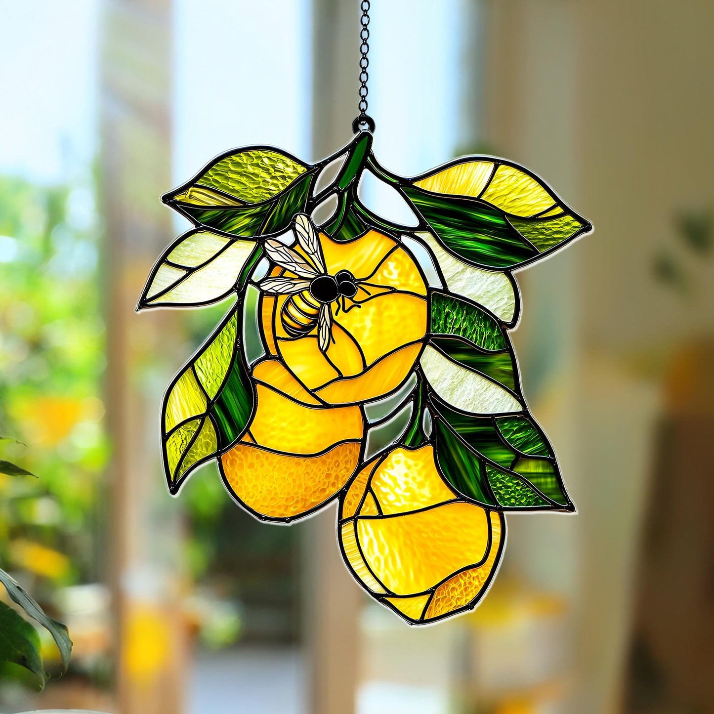Lemon and Bee Acrylic Window Hanging Decoration