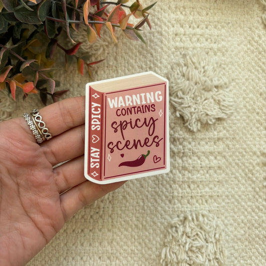 Warning Contains Spicy Scenes Book Sticker Decal